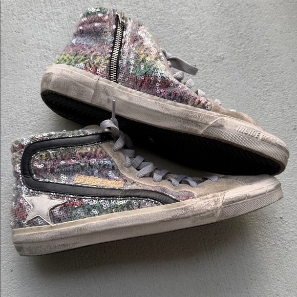 Golden Goose Shoes - Golden Goose slide rainbow high top sneakers size 40